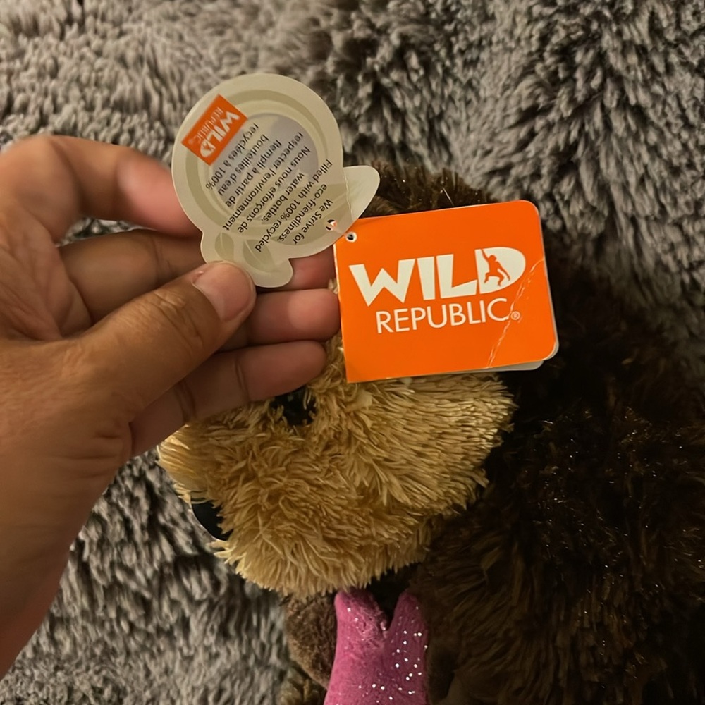 Wild Republic Plush Otter Stuffed Animal Pink Starfish NEW - Picture 4 of 6